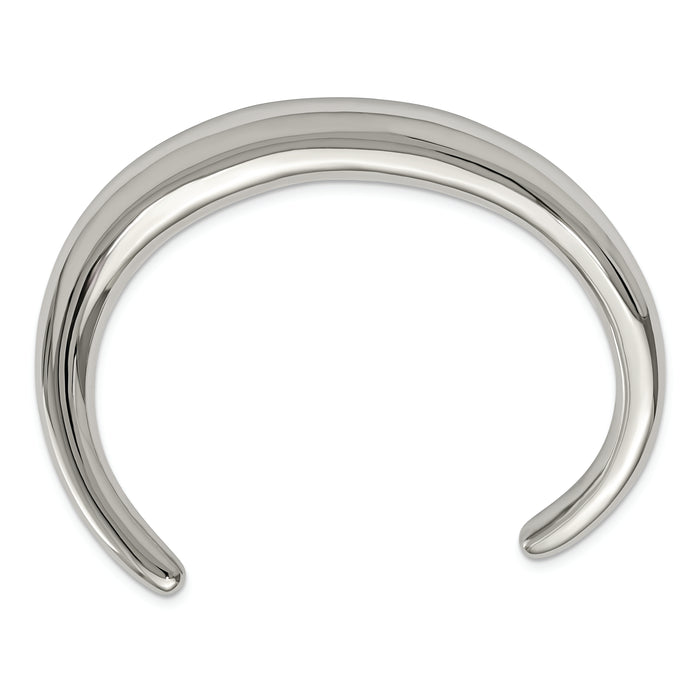 Chisel Brand Jewelry, Stainless Steel Polished Curved Bangle