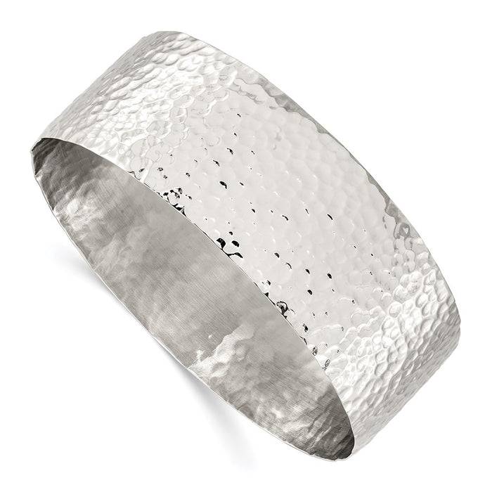 Chisel Brand Jewelry, Stainless Steel Polished Hammered Bangle