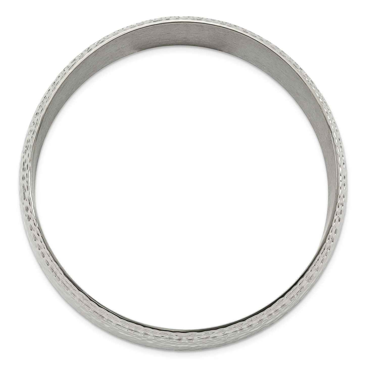 Chisel Brand Jewelry, Stainless Steel Polished and Brushed Hammered Bangle