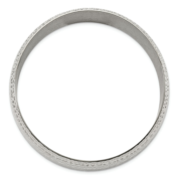 Chisel Brand Jewelry, Stainless Steel Polished and Brushed Hammered Bangle