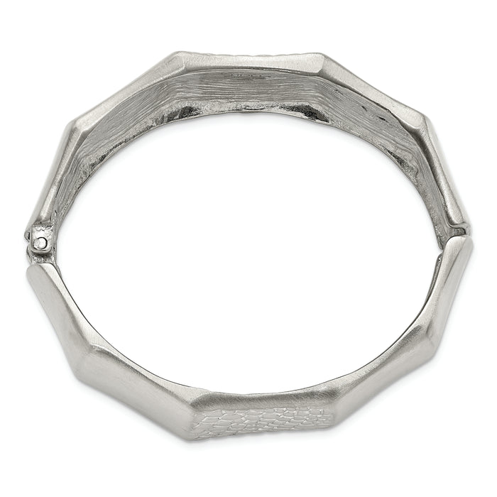 Chisel Brand Jewelry, Stainless Steel Brushed and Textured Hinged Bangle