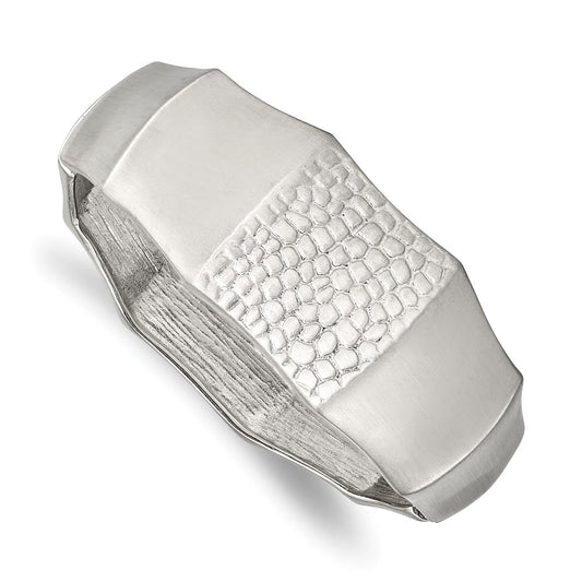 Chisel Brand Jewelry, Stainless Steel Brushed and Textured Hinged Bangle