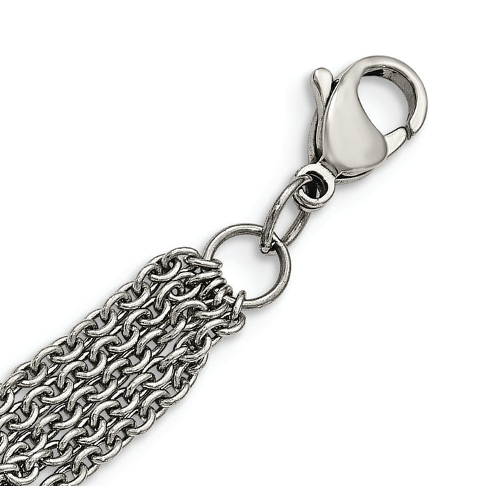Chisel Brand Jewelry, Stainless Steel Oval Chain with 1in ext. Bracelet