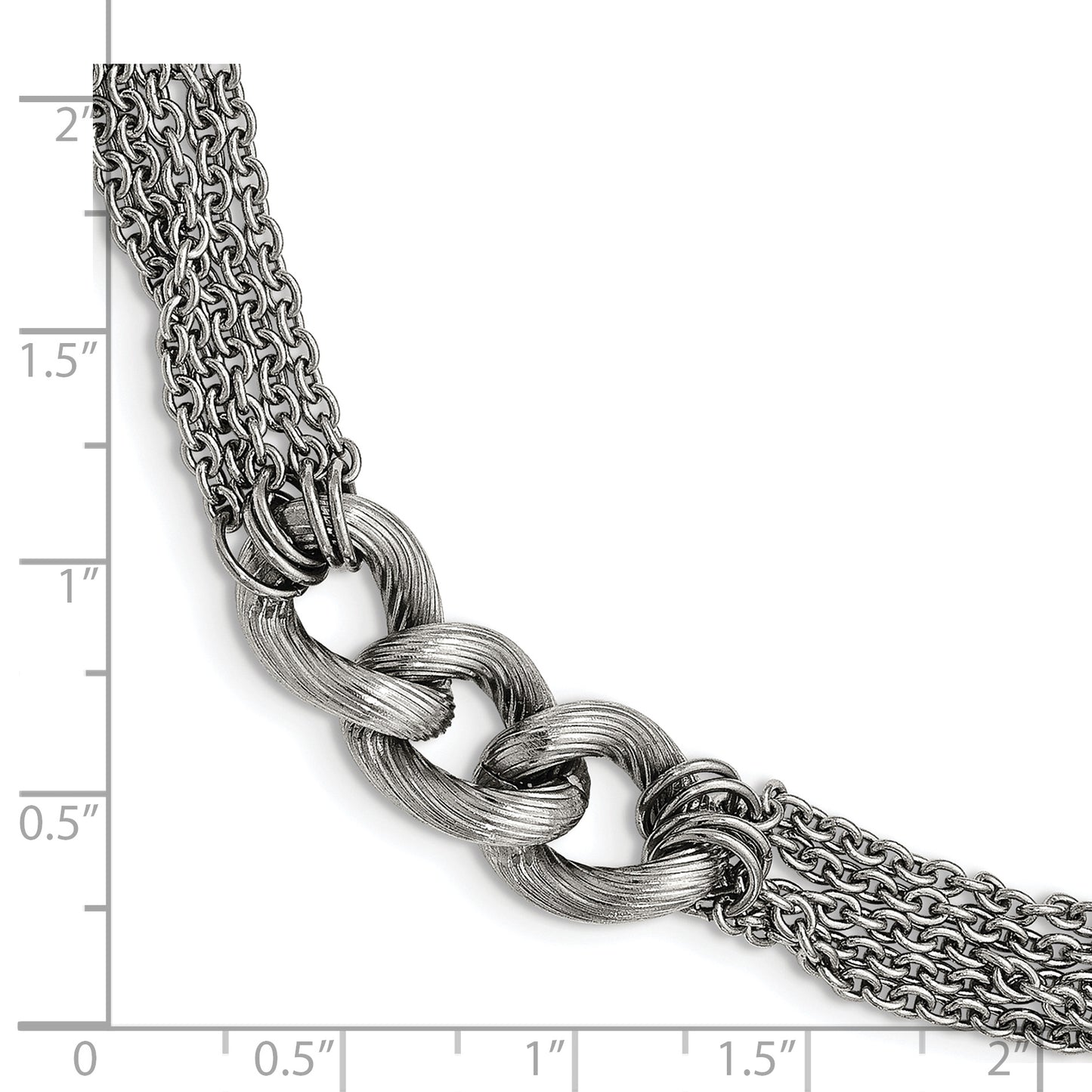 Chisel Brand Jewelry, Stainless Steel Oval Chain with 1in ext. Bracelet