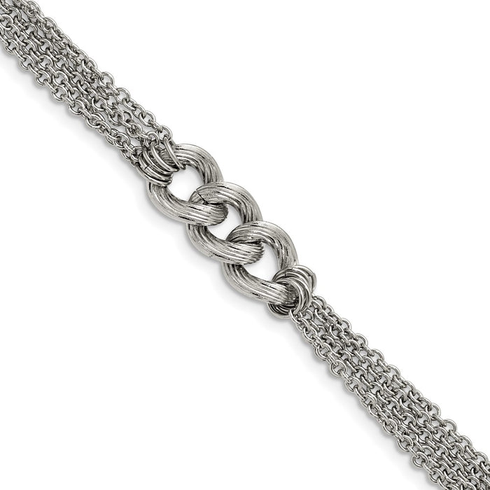 Chisel Brand Jewelry, Stainless Steel Oval Chain with 1in ext. Bracelet