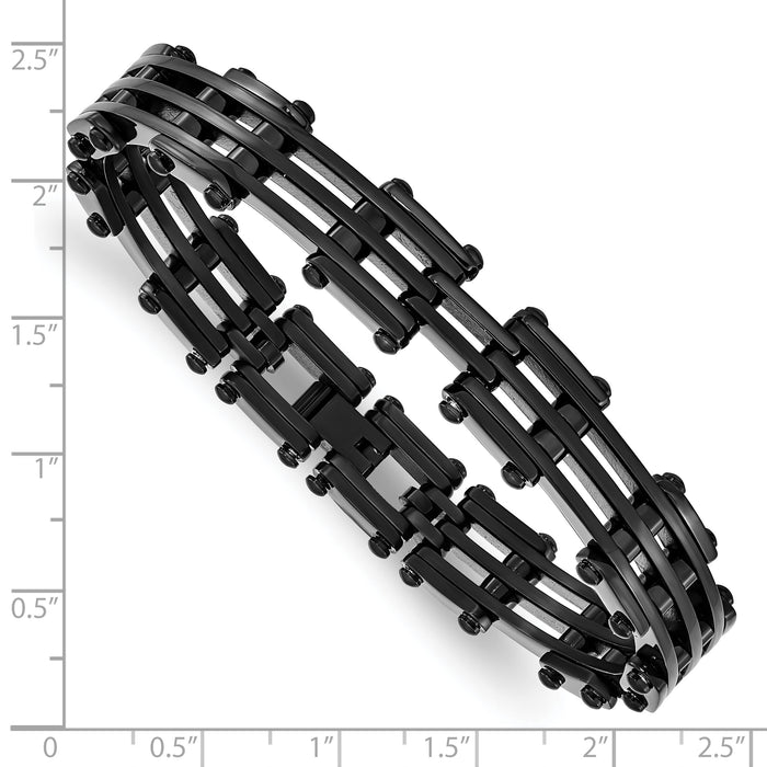 Chisel Brand Jewelry, Stainless Steel Black IP-plated Men's Bracelet