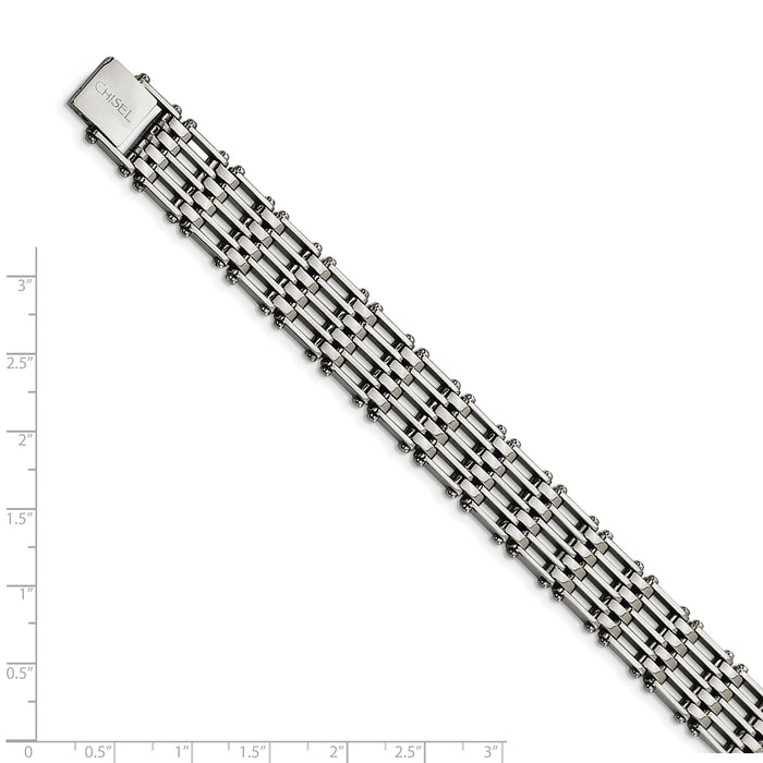 Chisel Brand Jewelry, Stainless Steel Polished 8.5in Men's Bracelet