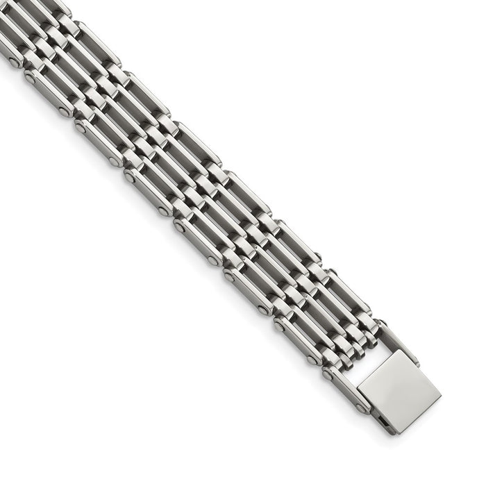 Chisel Brand Jewelry, Stainless Steel Polished 8.5in Men's Bracelet