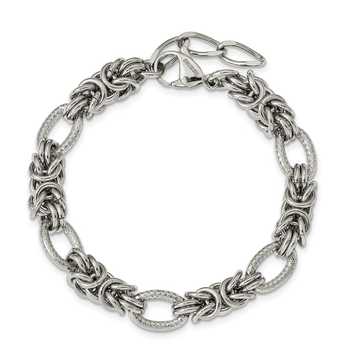 Chisel Brand Jewelry, Stainless Steel Polished 8in with 1in ext. Bracelet