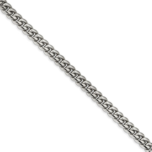 Chisel Brand Jewelry, Stainless Steel Polished 8.25in Curb Chain Bracelet