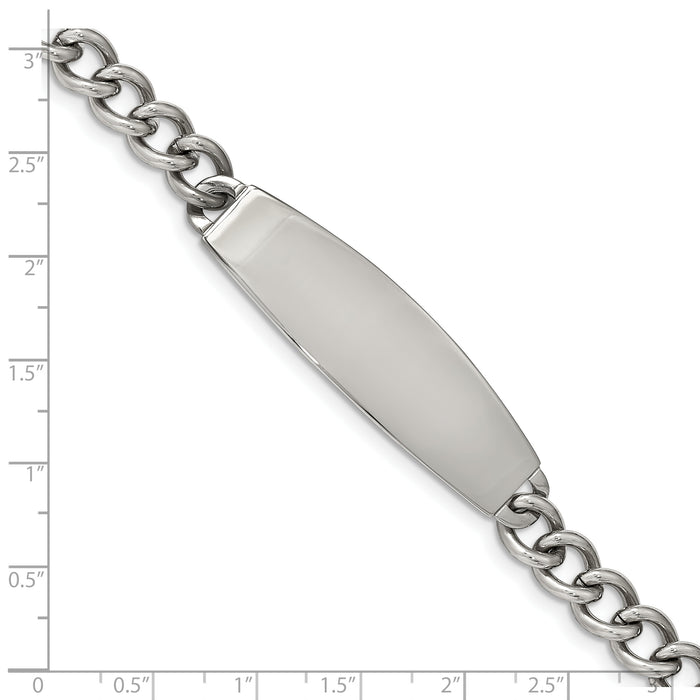 Chisel Brand Jewelry, Stainless Steel Polished ID 8.5in Bracelet