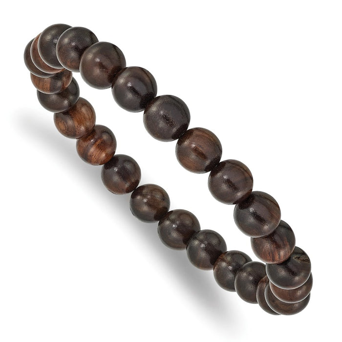 Chisel Brand Jewelry, Red Sandalwood Bead Stretch Bracelet