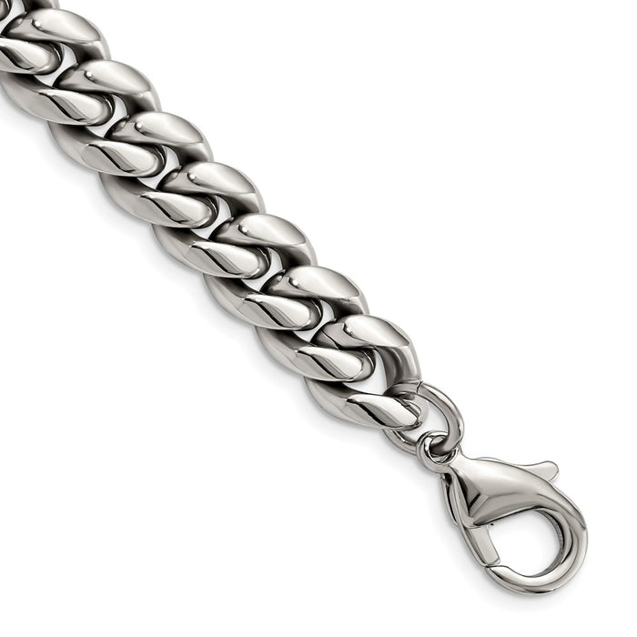 Chisel Brand Jewelry, Stainless Steel Polished 8.5in Curb Chain Bracelet