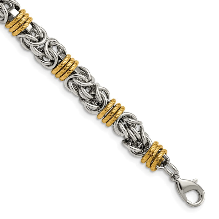 Chisel Brand Jewelry, Stainless Steel Polished Yellow IP-plated 8.25in Bracelet