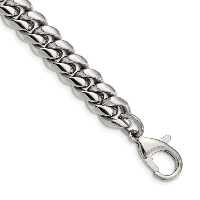 Chisel Brand Jewelry, Stainless Steel Polished 8.5in Curb Chain Bracelet