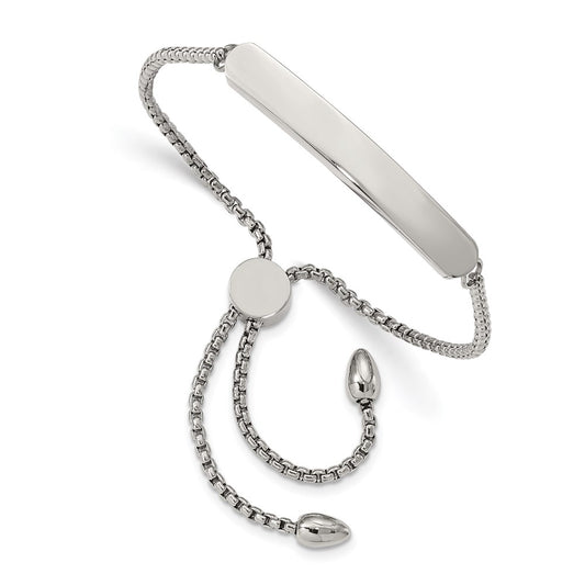 Chisel Brand Jewelry, Stainless Steel Polished Adjustable ID Bracelet