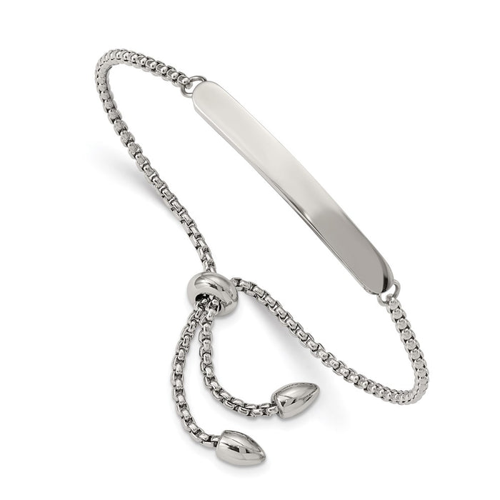 Chisel Brand Jewelry, Stainless Steel Polished Adjustable ID Bracelet