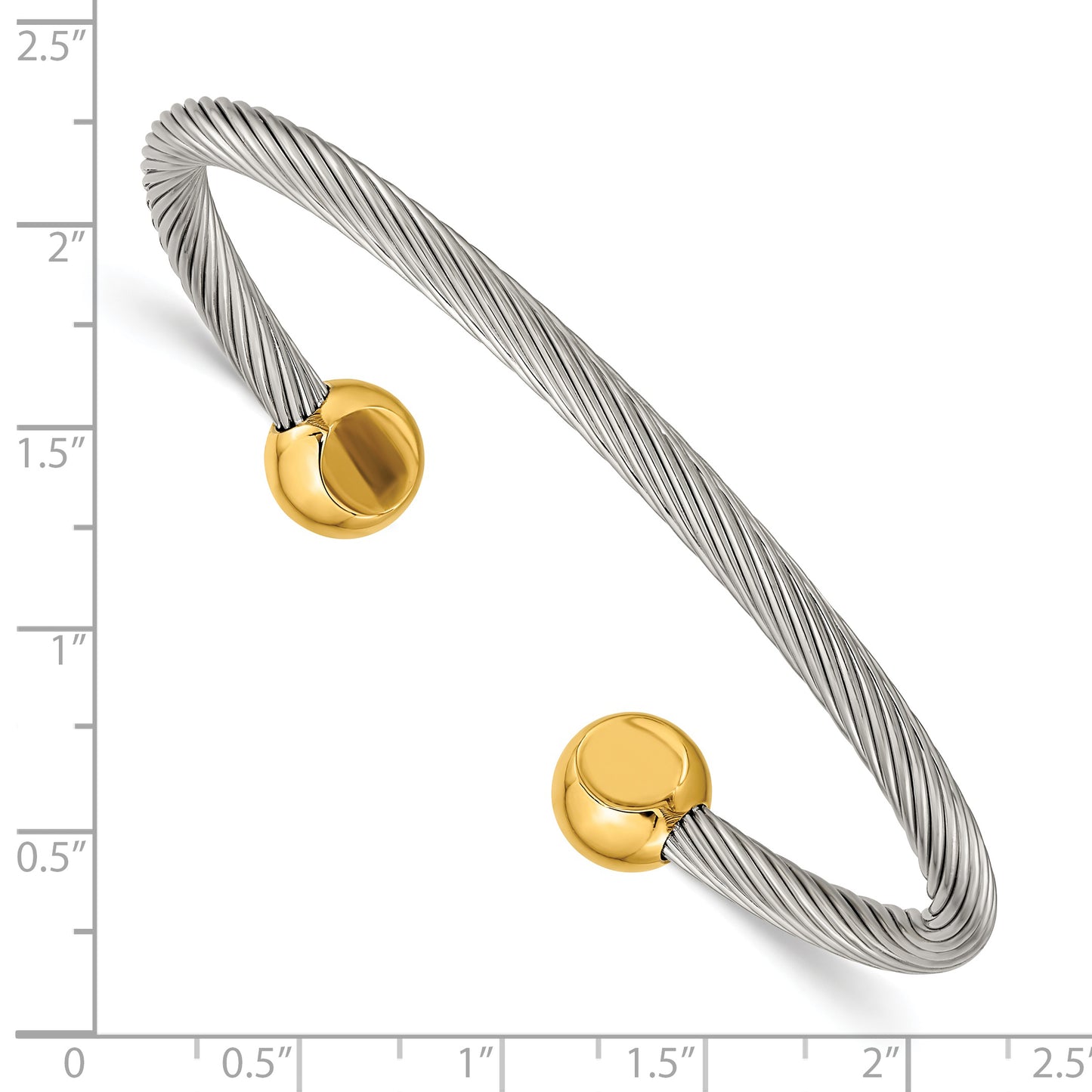 Chisel Brand Jewelry, Stainless Steel Yellow IP-plated Cuff Bangle