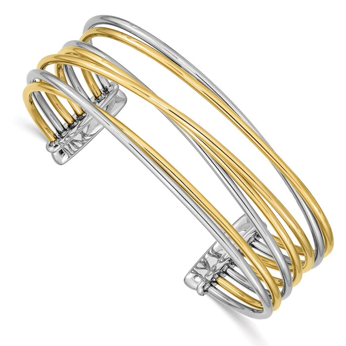 Chisel Brand Jewelry, Stainless Steel Polished Yellow IP-plated Twisted Cuff Bangle