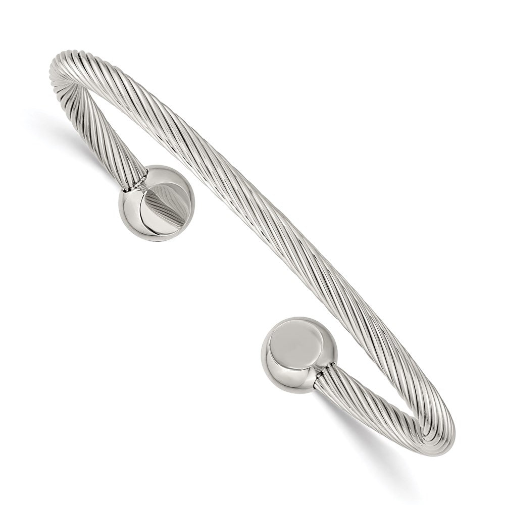 Chisel Brand Jewelry, Stainless Steel Polished Cuff Bangle
