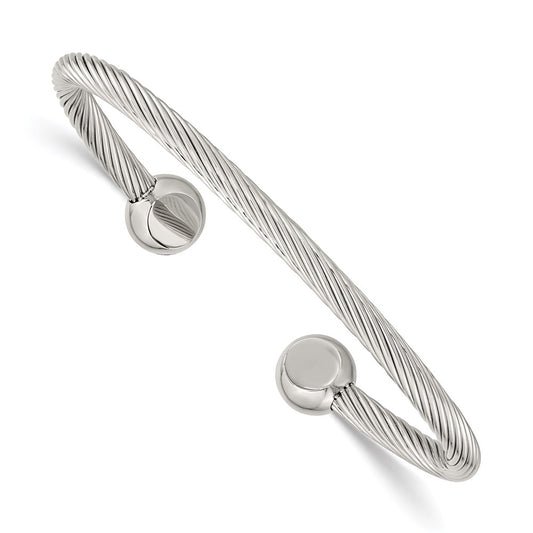 Chisel Brand Jewelry, Stainless Steel Polished Cuff Bangle