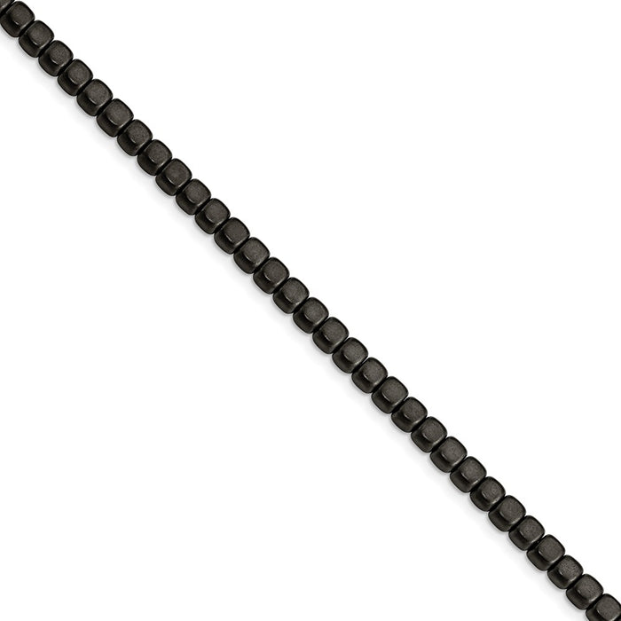 Chisel Brand Jewelry, Stainless Steel Brushed and Polished Hematite 7in with 1.25in ext Bracelet