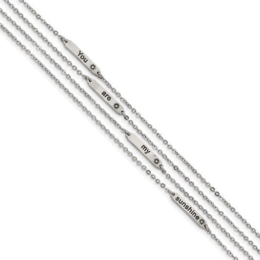 Chisel Brand Jewelry, Stainless Steel Polished Enameled SUNSHINE 6.5in with .75in ext. Bracelet