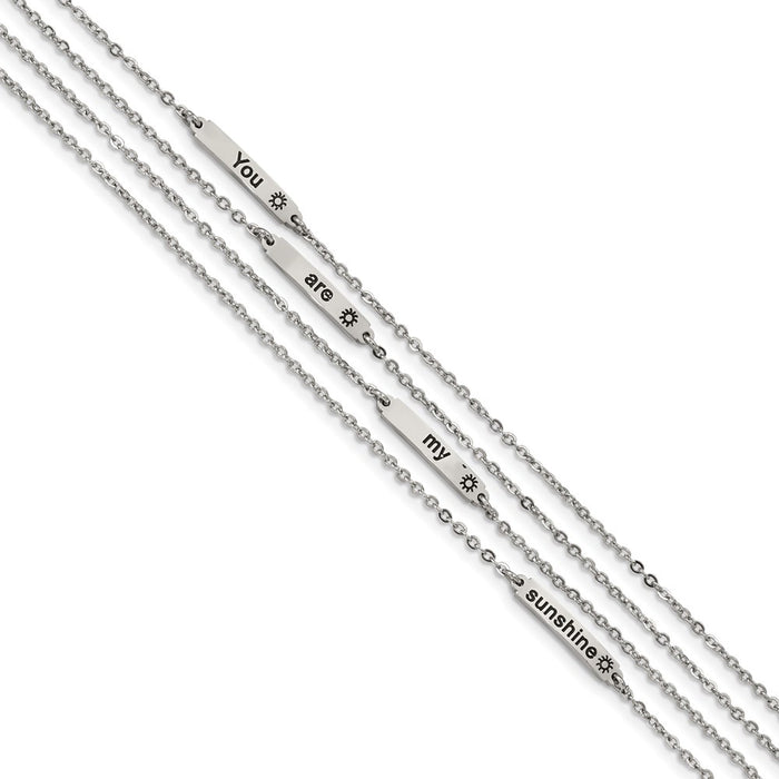Chisel Brand Jewelry, Stainless Steel Polished Enameled SUNSHINE 6.5in with .75in ext. Bracelet