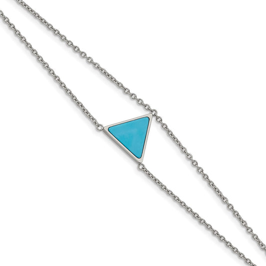 Chisel Brand Jewelry, Stainless Steel Polished with Reconstructed Howlite with 1.25in ext. Bracelet