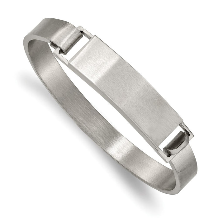 Chisel Brand Jewelry, Stainless Steel Brushed ID Cuff 7.80mm Bangle