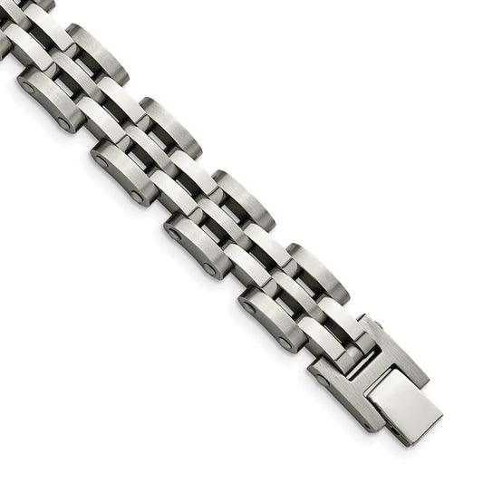 Chisel Brand Jewelry, Stainless Steel Brushed and Polished 8.75in Link Men's Bracelet