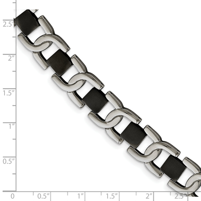 Chisel Brand Jewelry, Stainless Steel Black IP-plated 8in Men's Bracelet