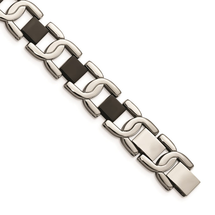 Chisel Brand Jewelry, Stainless Steel Black IP-plated 8in Men's Bracelet