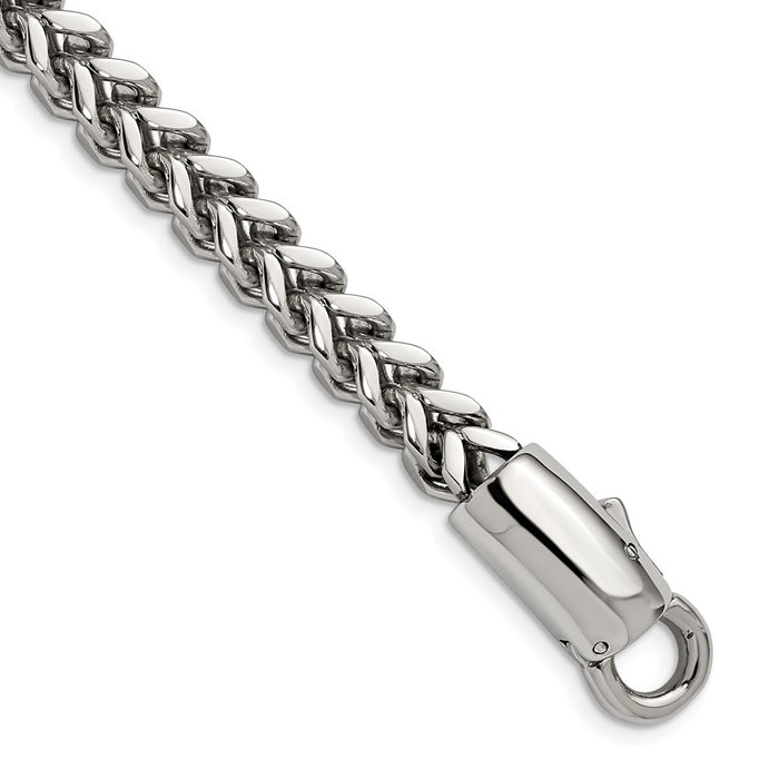 Chisel Brand Jewelry, Stainless Steel Antiqued and Polished Franco Link 8.5in Men's Bracelet