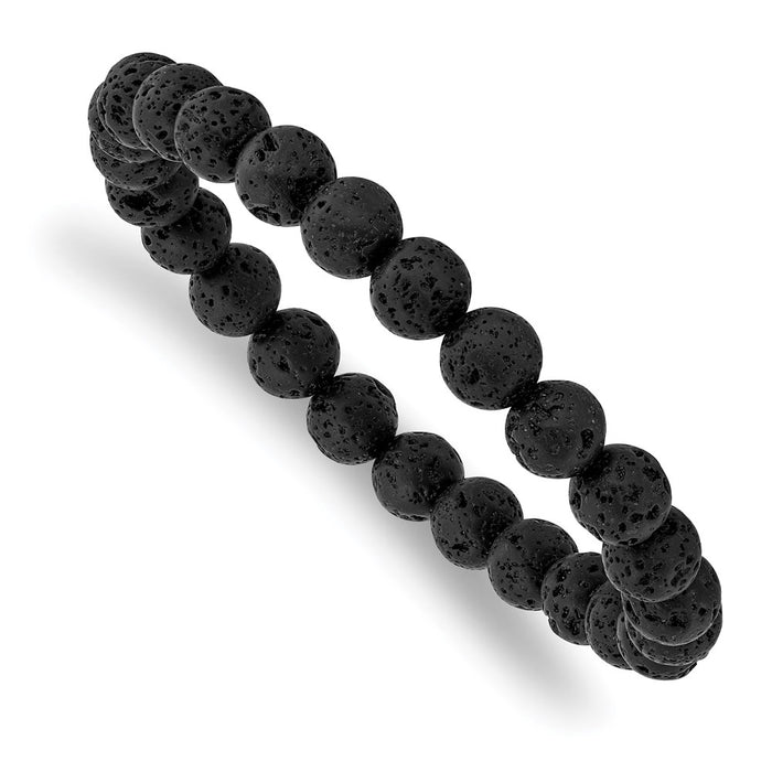 Chisel Brand Jewelry, Volcanic Rock Agate Beaded Stretch Bracelet