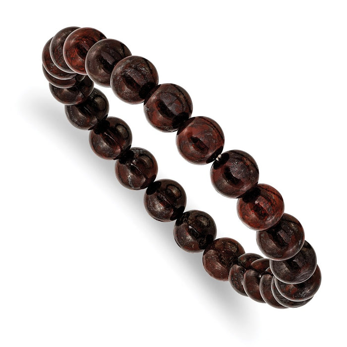 Chisel Brand Jewelry, Red Agate Beaded Stretch Bracelet