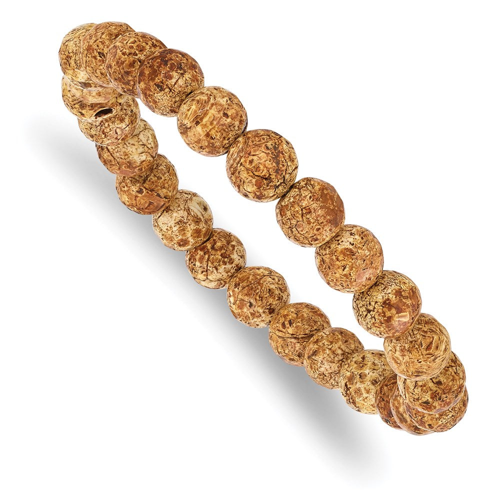 Chisel Brand Jewelry, Picture Stone Agate Beaded Stretch Bracelet