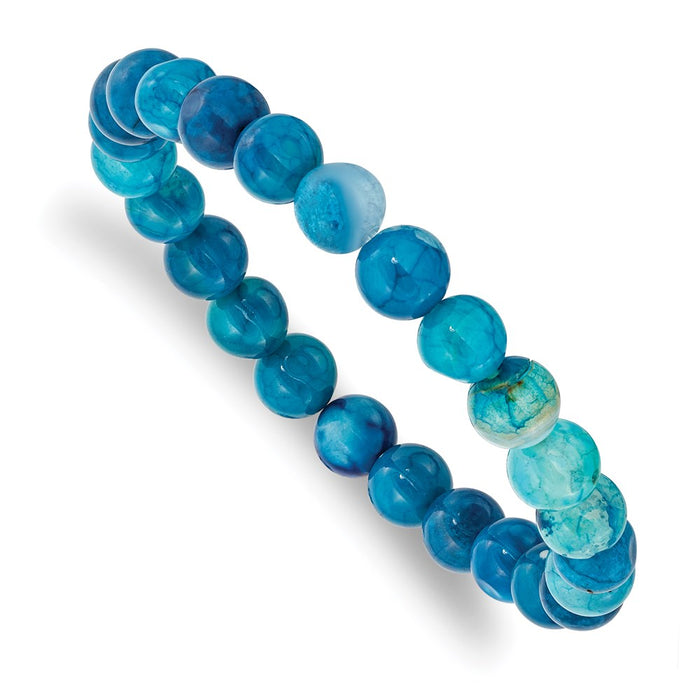 Chisel Brand Jewelry, Blue Fire Agate Beaded Stretch Bracelet