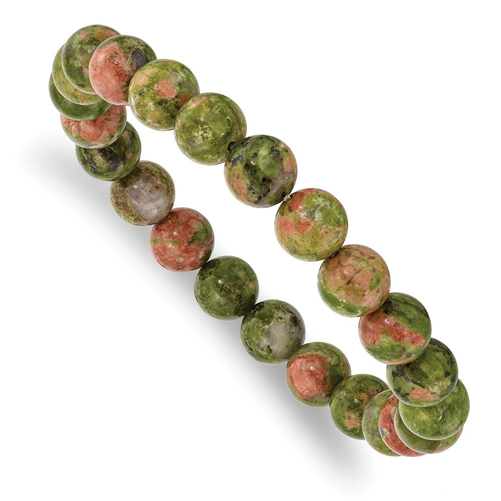 Chisel Brand Jewelry, Unakite Agate Beaded Stretch Bracelet