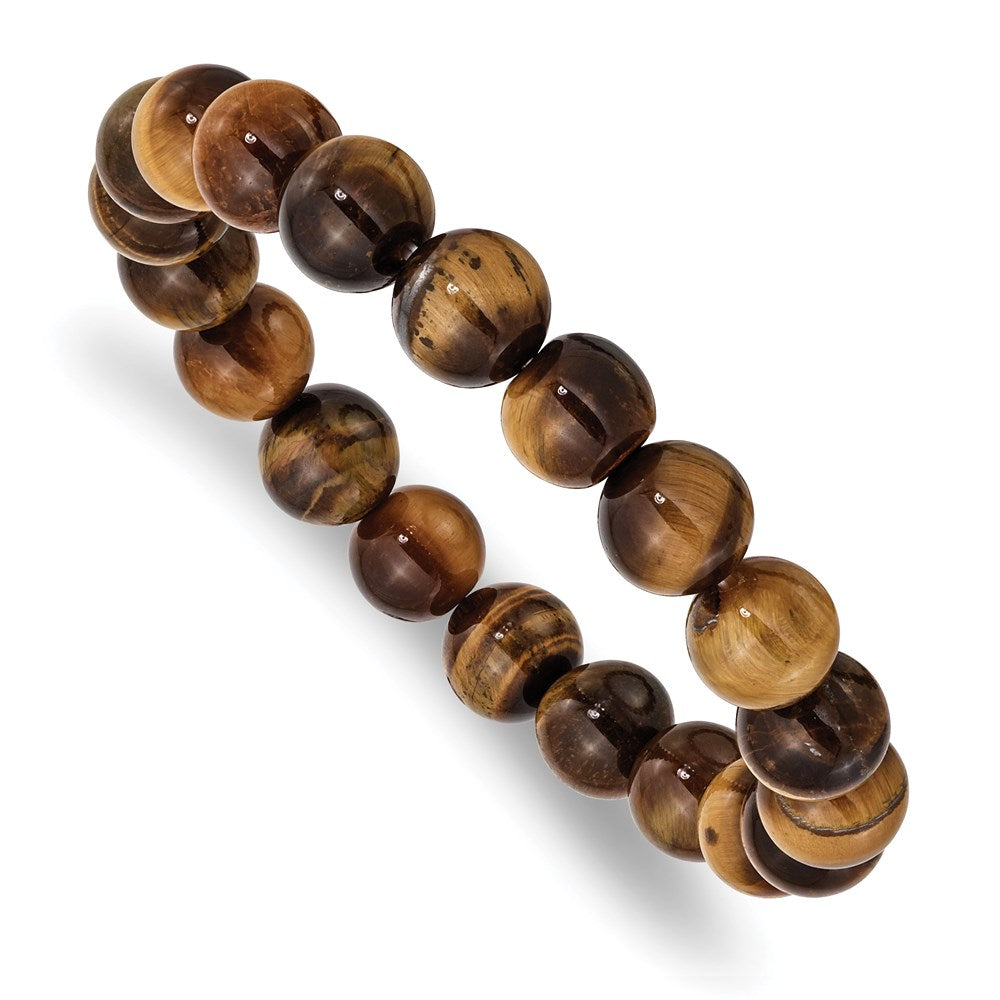 Chisel Brand Jewelry, Yellow Tiger's Eye Agate Beaded Stretch Bracelet
