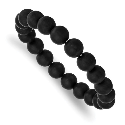 Chisel Brand Jewelry, Black Agate Beaded Stretch Bracelet