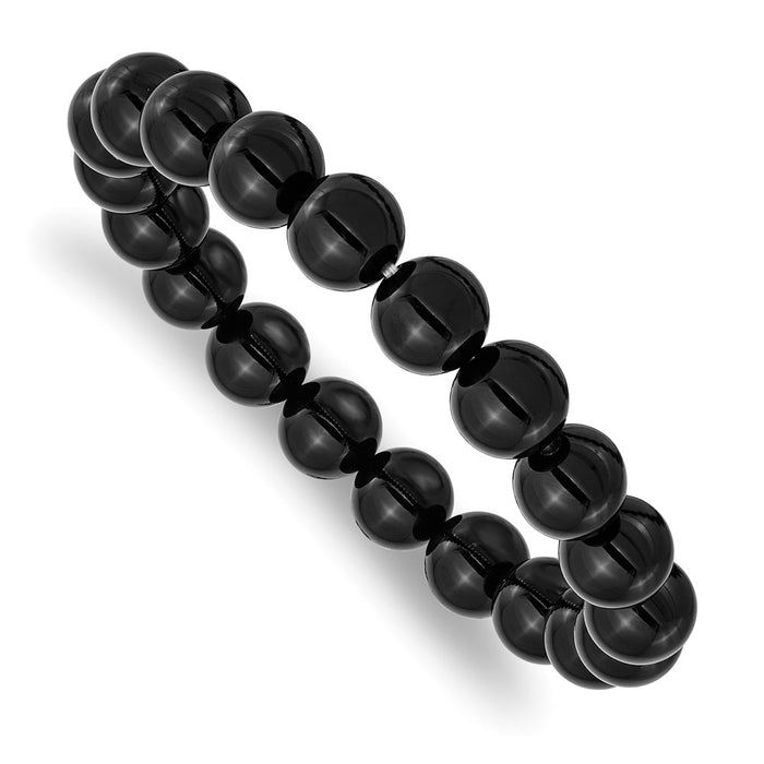 Chisel Brand Jewelry, Black Agate Beaded Stretch Bracelet