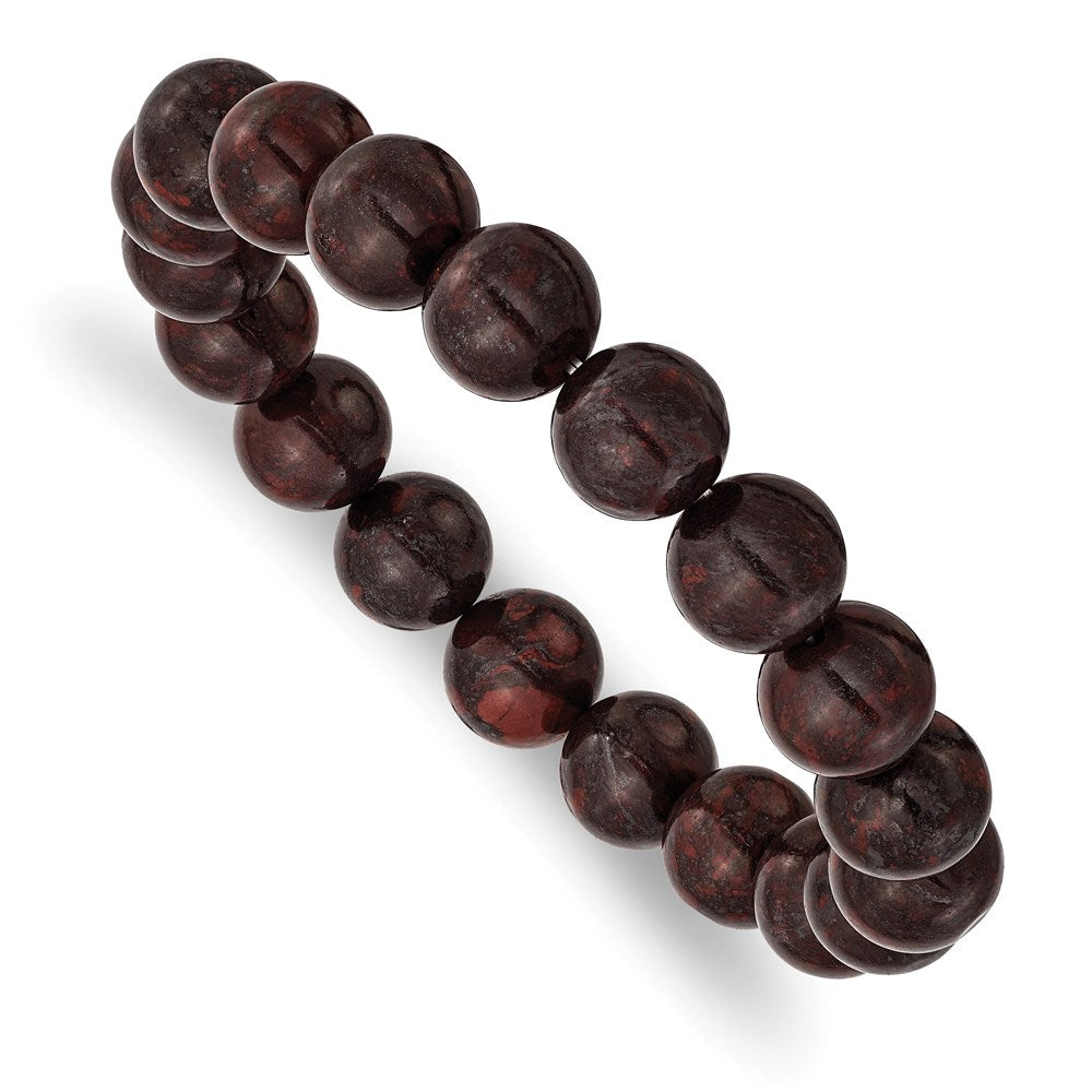 Chisel Brand Jewelry, Black and Red Agate Beaded Stretch Bracelet