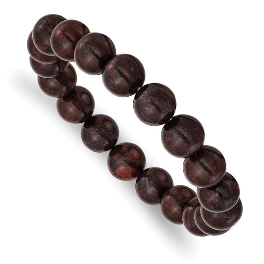 Chisel Brand Jewelry, Black and Red Agate Beaded Stretch Bracelet
