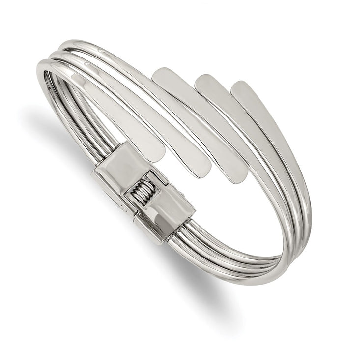 Chisel Brand Jewelry, Stainless Steel Polished Hinged Bangle