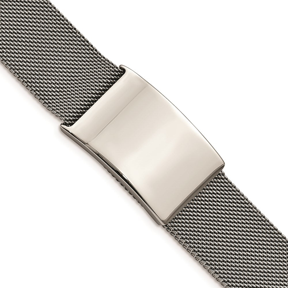 Chisel Brand Jewelry, Stainless Steel Polished Mesh Adjustable ID Men's Bracelet