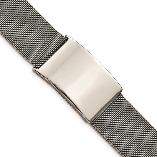Chisel Brand Jewelry, Stainless Steel Polished Mesh Adjustable ID Men's Bracelet