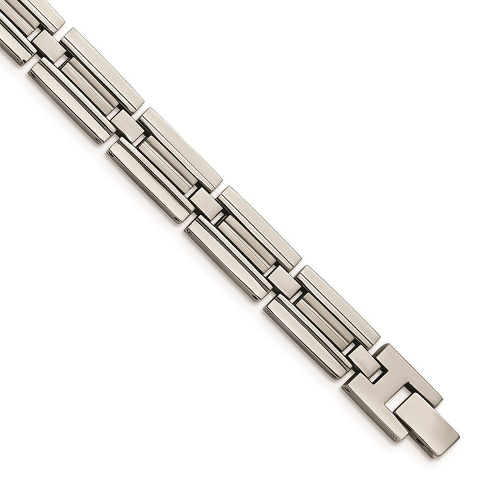 Chisel Brand Jewelry, Stainless Steel Brushed and Polished 8.5in Link Men's Bracelet