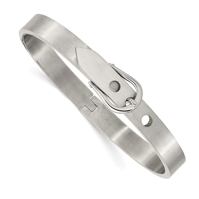 Chisel Brand Jewelry, Stainless Steel Fancy Belt Hinged Bracelet