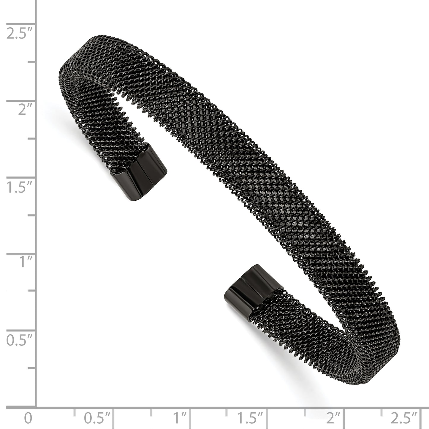 Chisel Brand Jewelry, Stainless Steel Black IP plated Mesh Cuff Bracelet